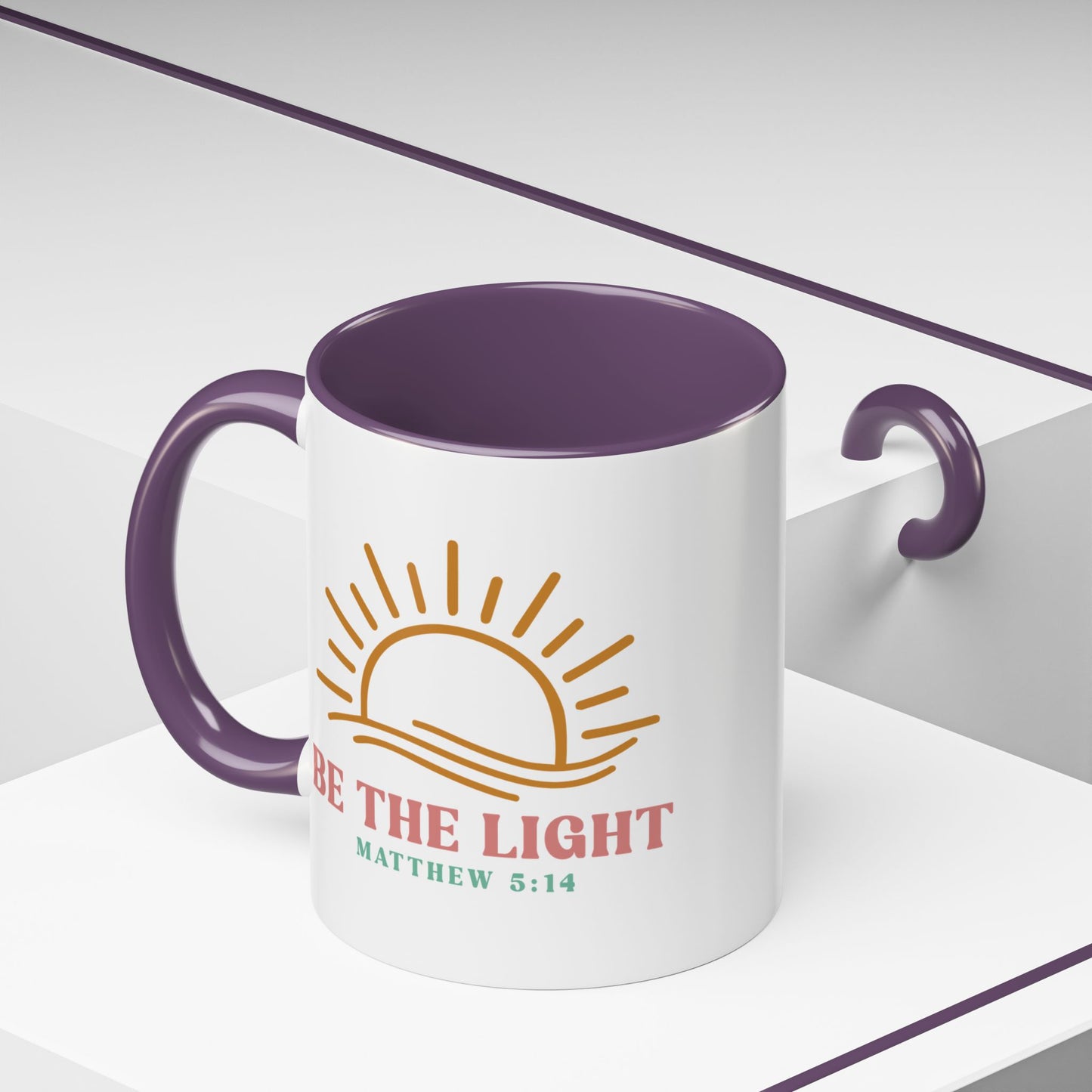 "Be The Light" Matthew 5:14 Accent Mug
