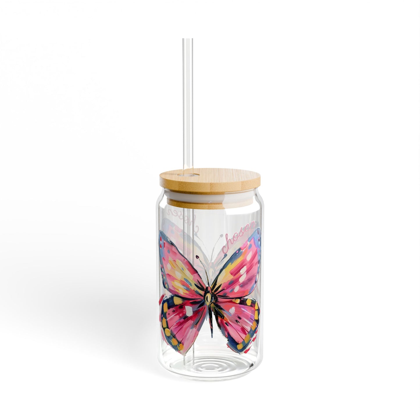 "Chosen" Butterfly Sipper Glass
