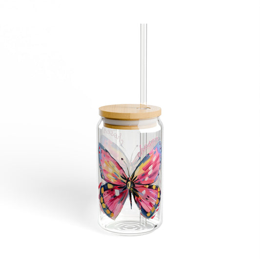 "Chosen" Butterfly Sipper Glass