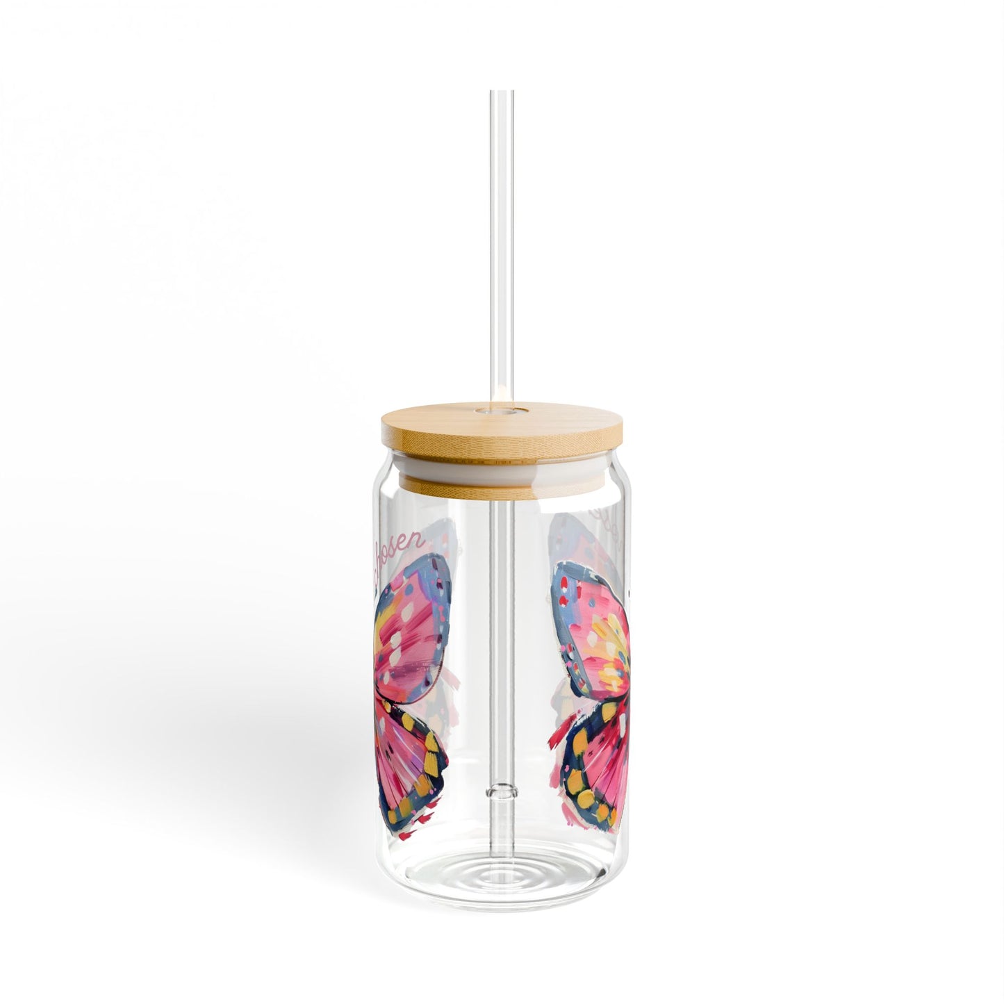 "Chosen" Butterfly Sipper Glass