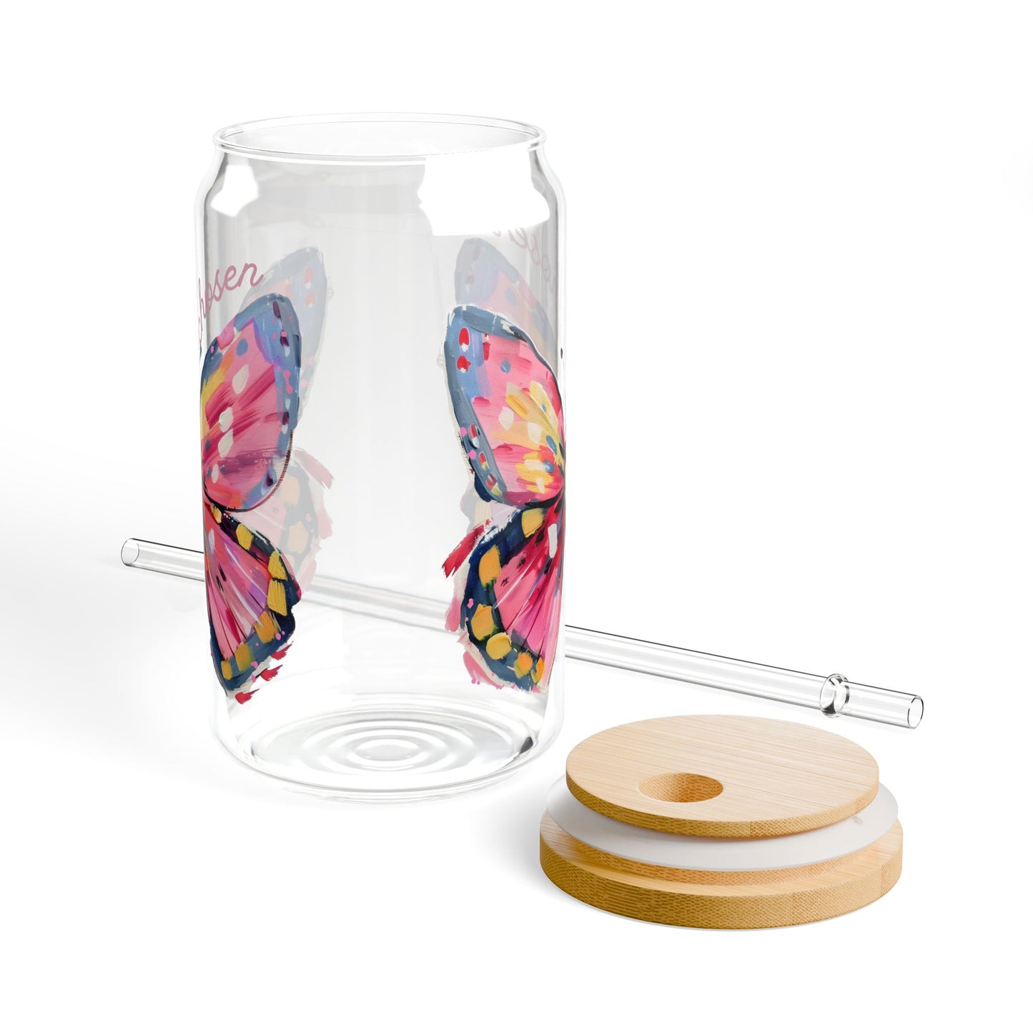 "Chosen" Butterfly Sipper Glass