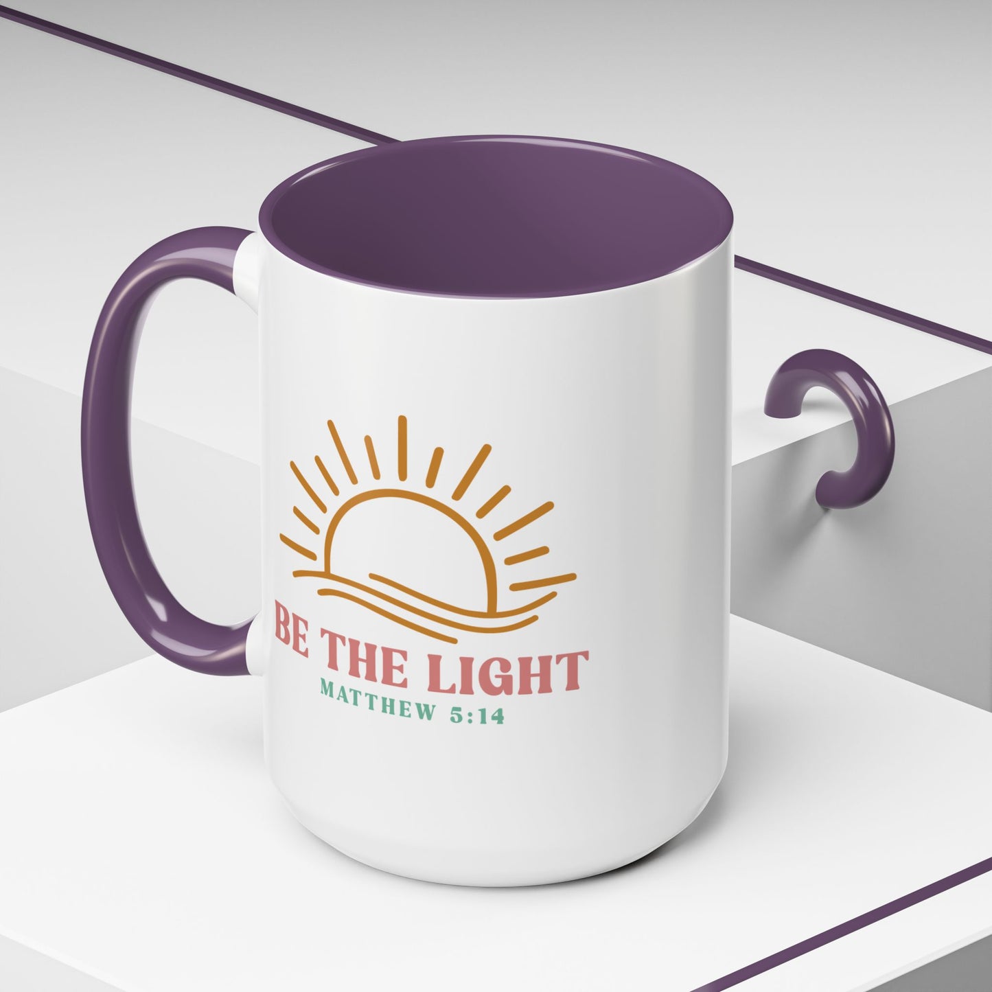 "Be The Light" Matthew 5:14 Accent Mug