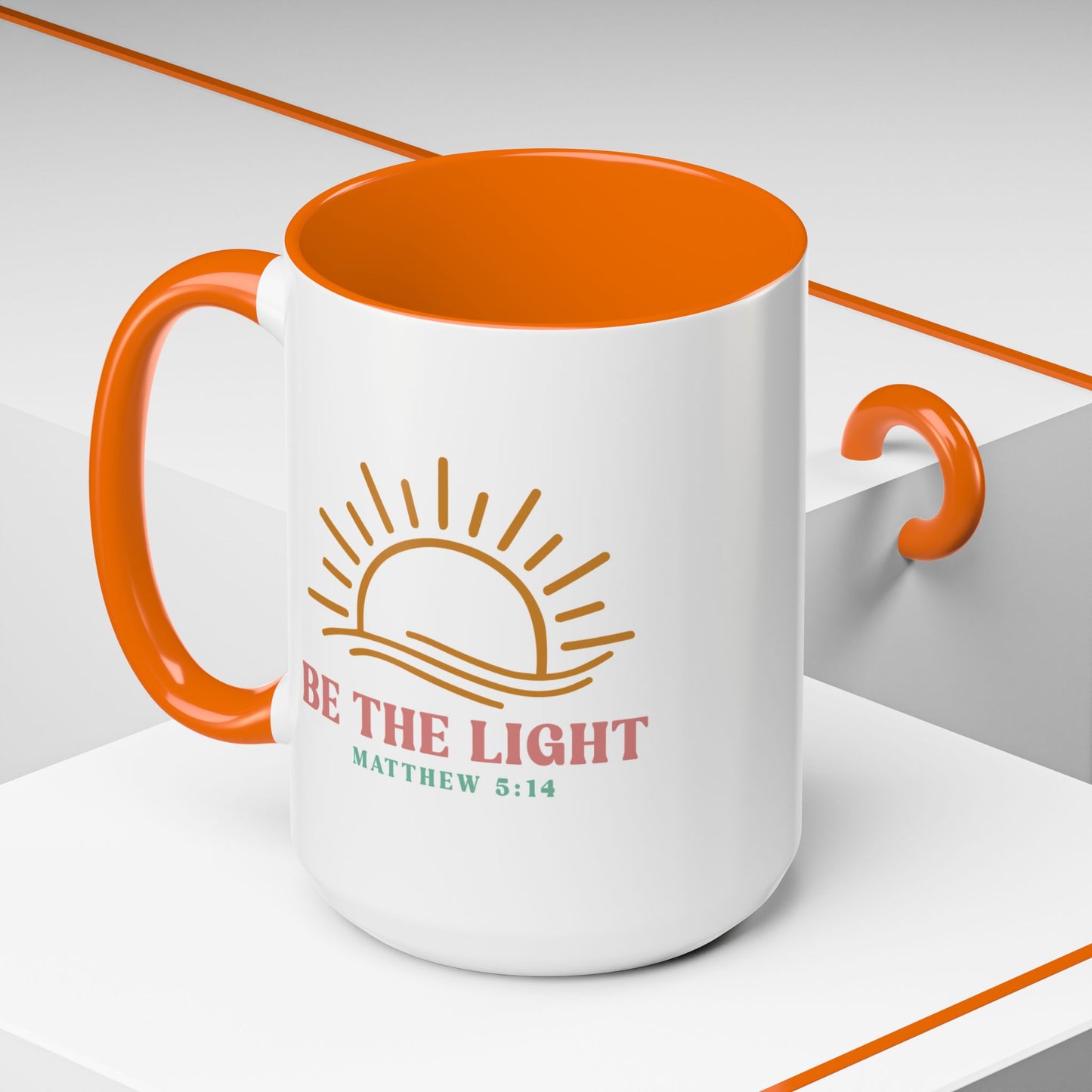 "Be The Light" Matthew 5:14 Accent Mug